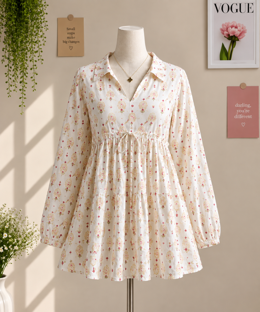 Floral Printed Babydoll Dress