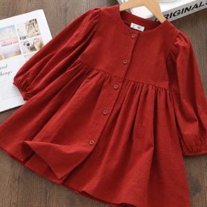 Classic Red Button Dress